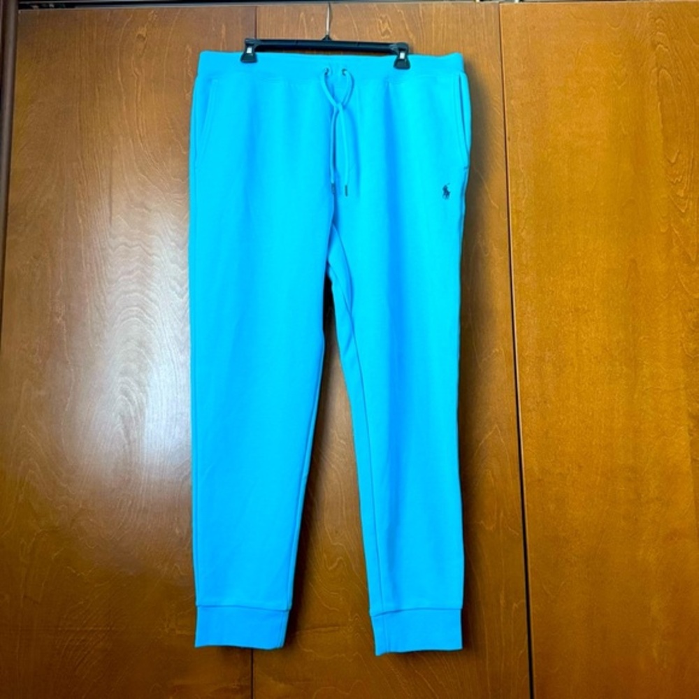 Polo Ralph Lauren Aqua Blue Men's Double Knit Sweatpants NWOT Sz Lg Ret $125